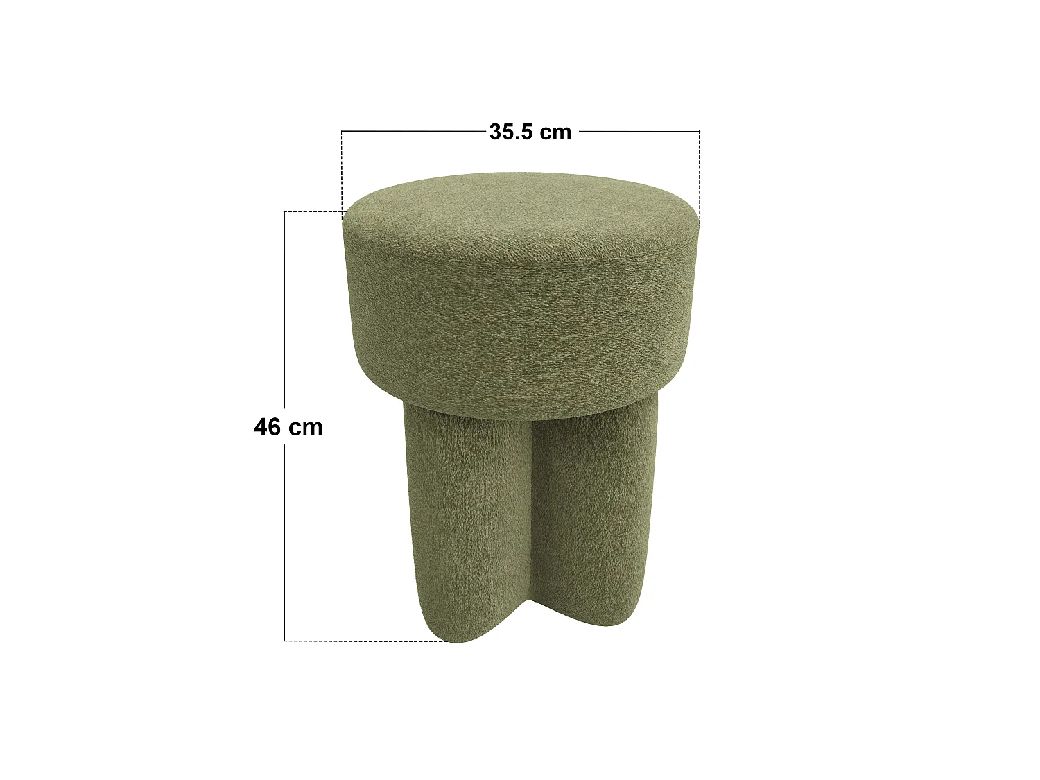 SOLACE+CO Astrid Fabric Pouffe Olive Green