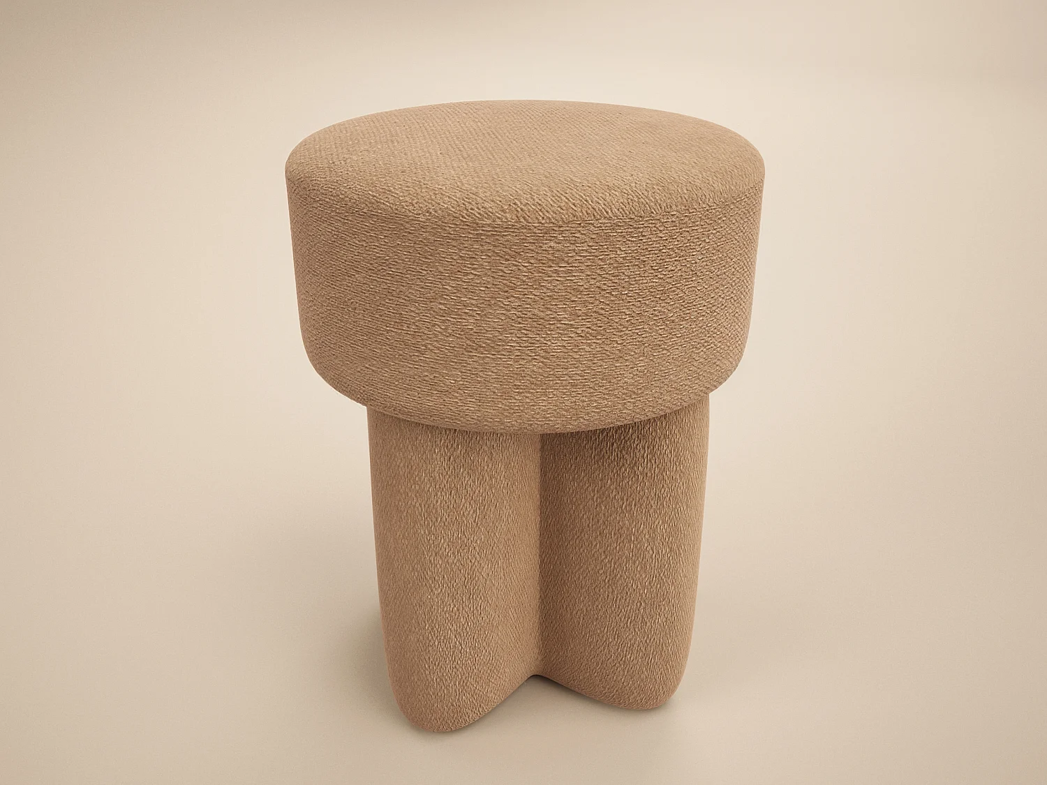 SOLACE+CO Astrid Fabric Pouffe Brown