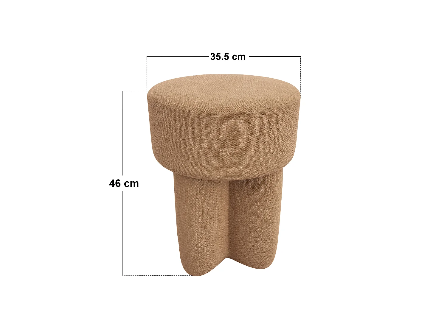 SOLACE+CO Astrid Fabric Pouffe Brown