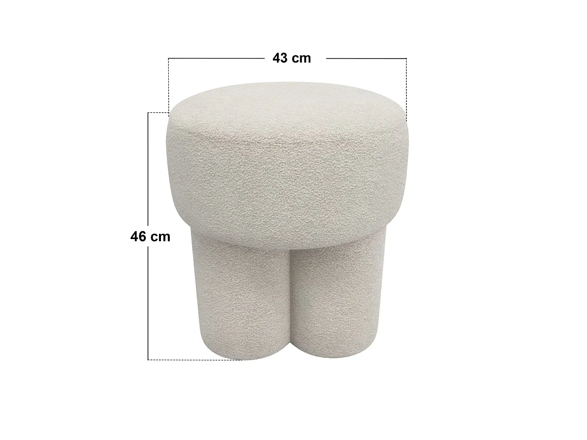 SOLACE+CO Ferro Pouffe Set Beige Fleece