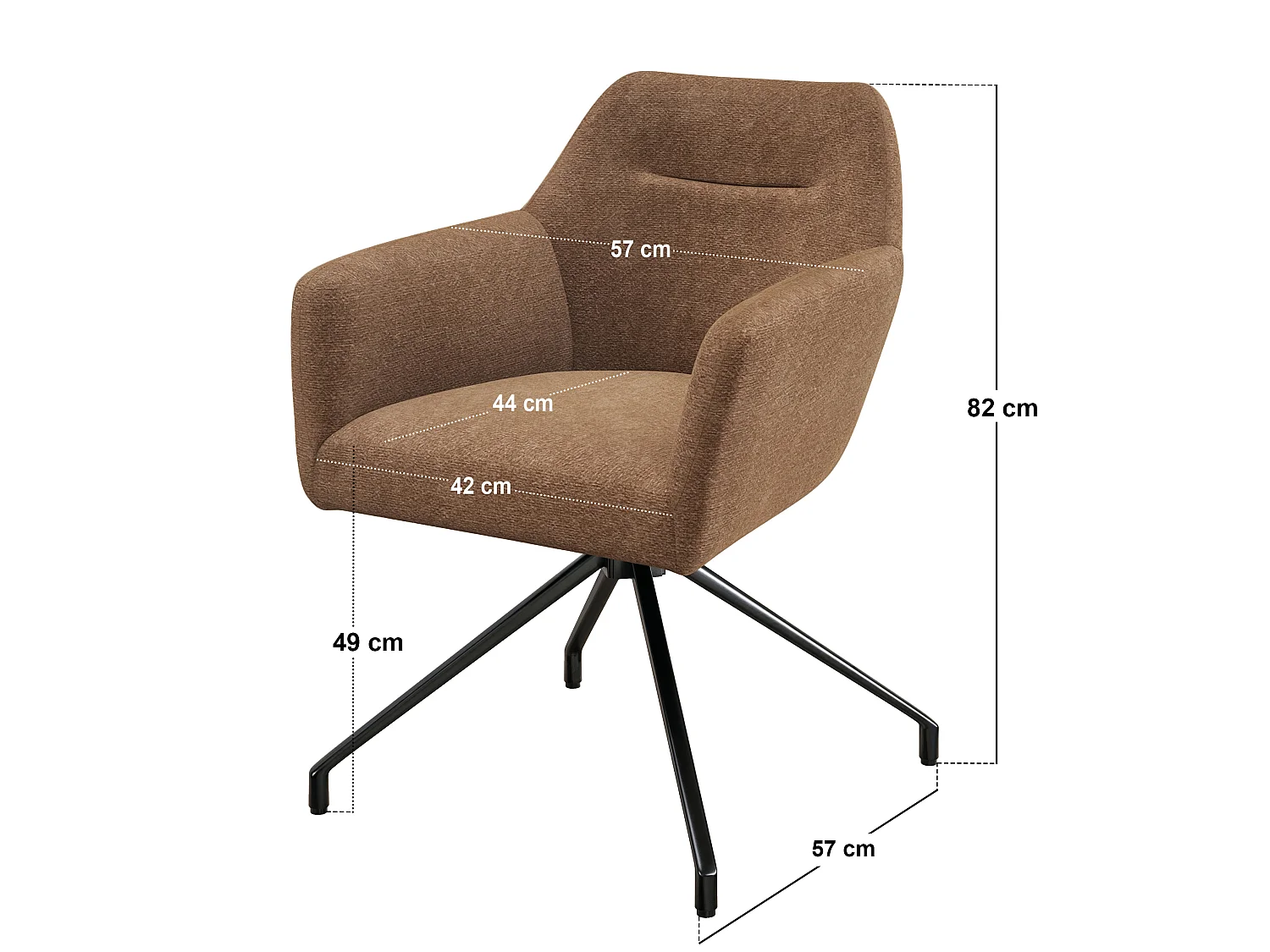 SOLACE+CO Isla Swivel Dining Chair Set of 2 Brown