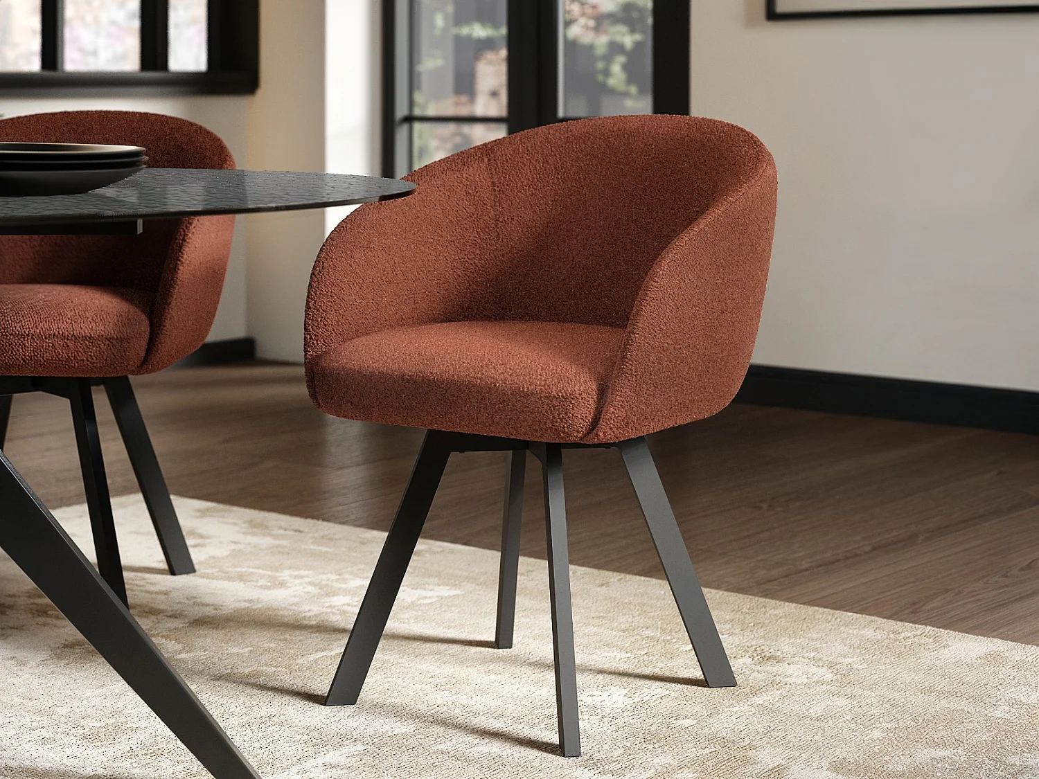 SOLACE+CO Vito Brown Dining Chair Set of 2