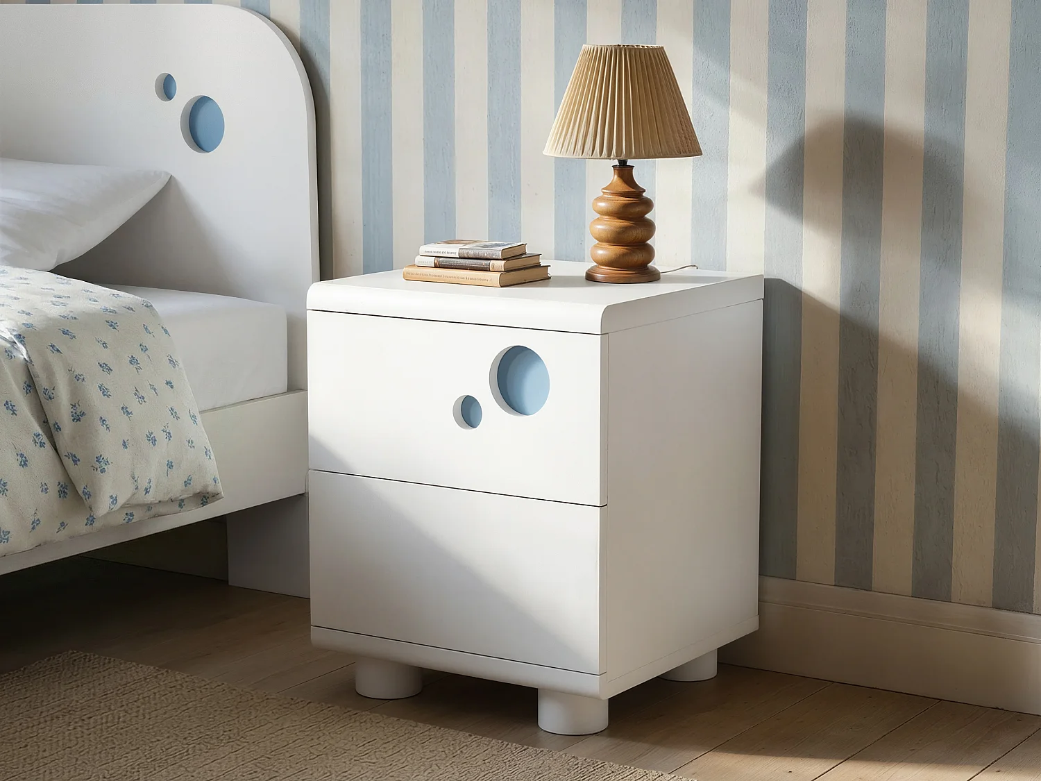 Flair Livana Bedside Table White