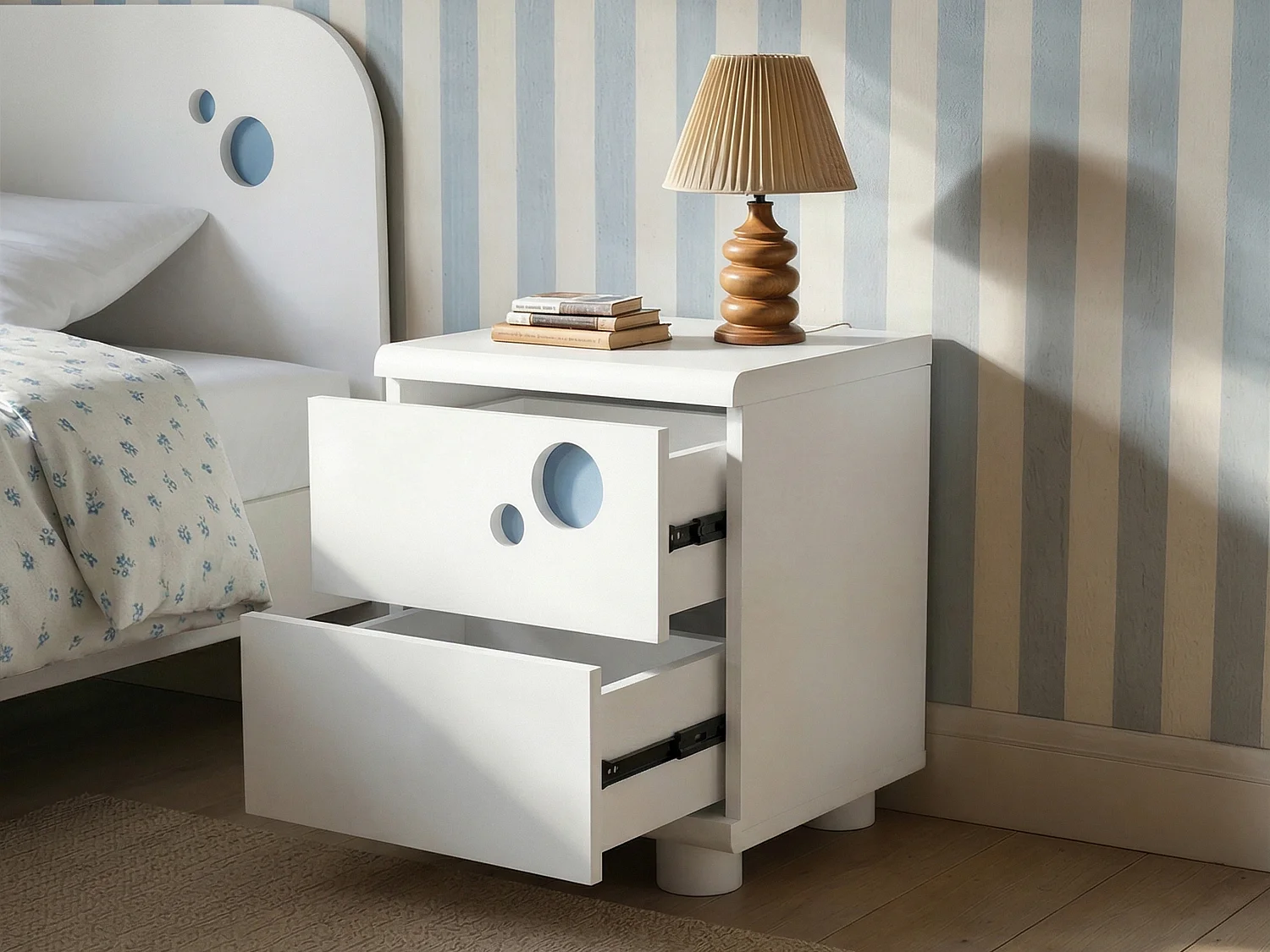 Flair Livana Bedside Table White