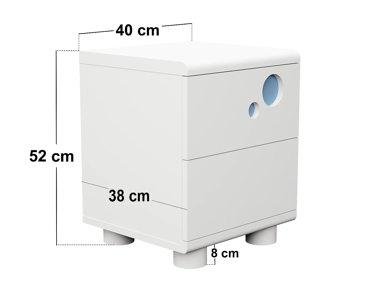 Flair Livana Bedside Table White