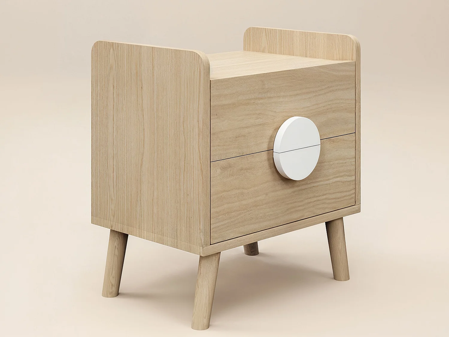 Flair Noah 2 Drawer Bedside Table Oak & White