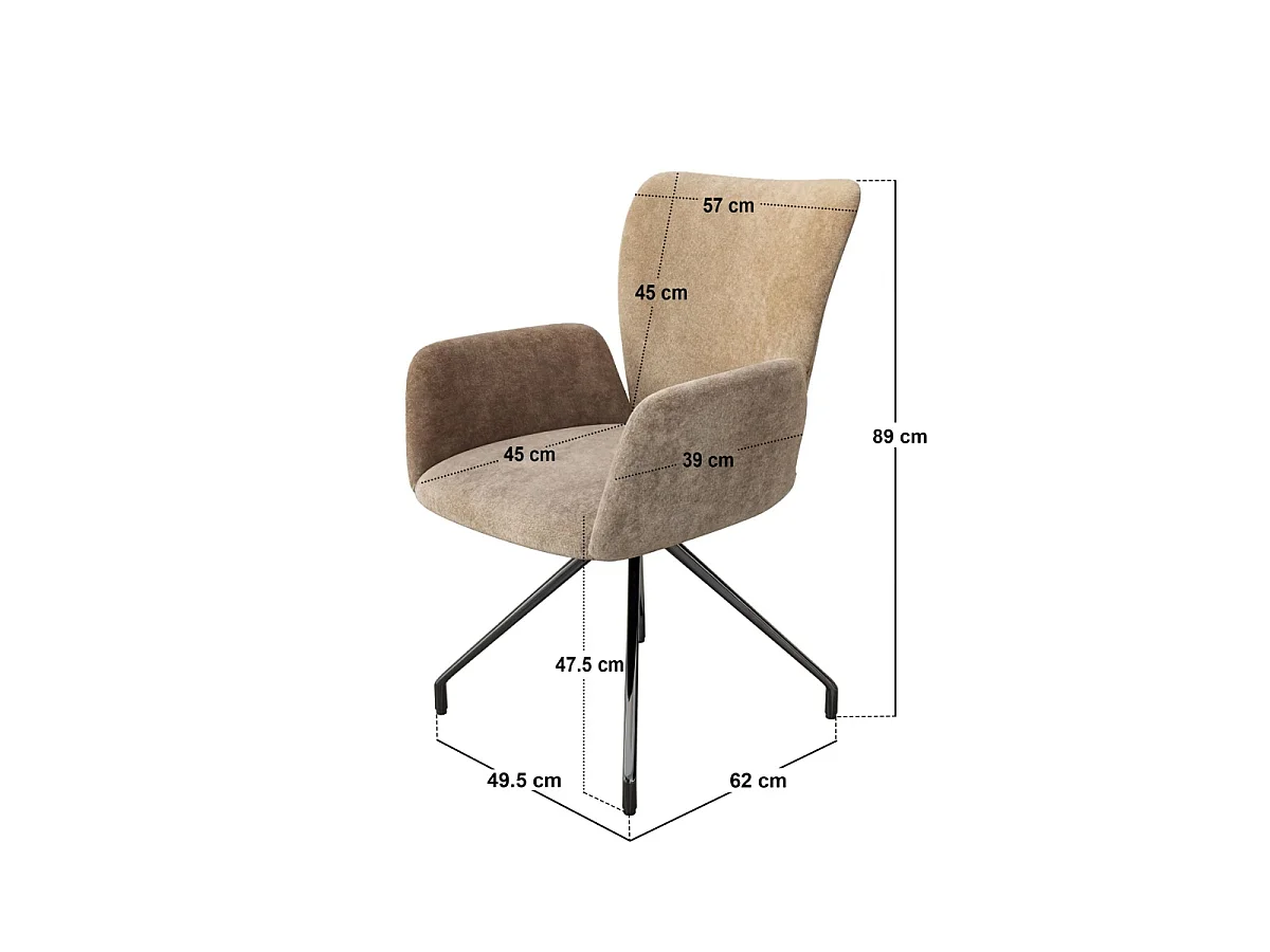 SOLACE+CO Kora Mocha Swivel Dining Chair Set of 2