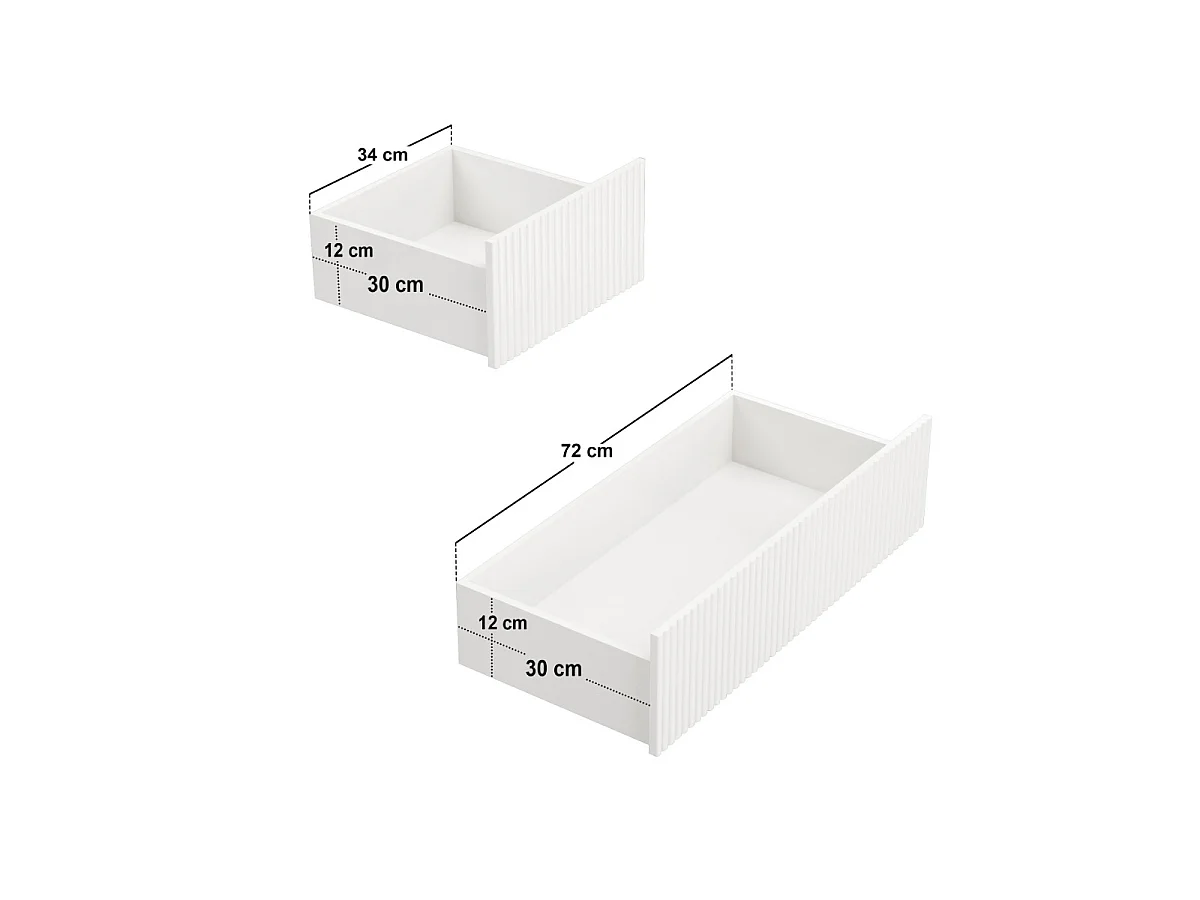 SOLACE+CO Velmor Ribbed Chest of 5 Drawers White
