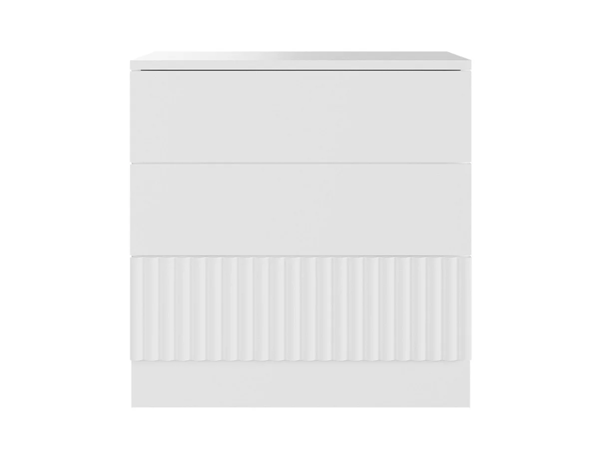 Flair Luca 3 Drawer Chest Ribbed White