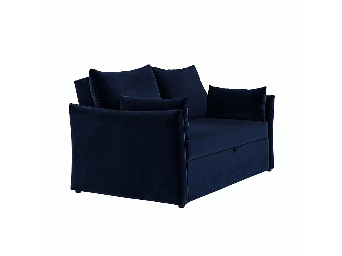 SOLACE+CO Skyler 2 Seater Sofa Bed Navy Velvet