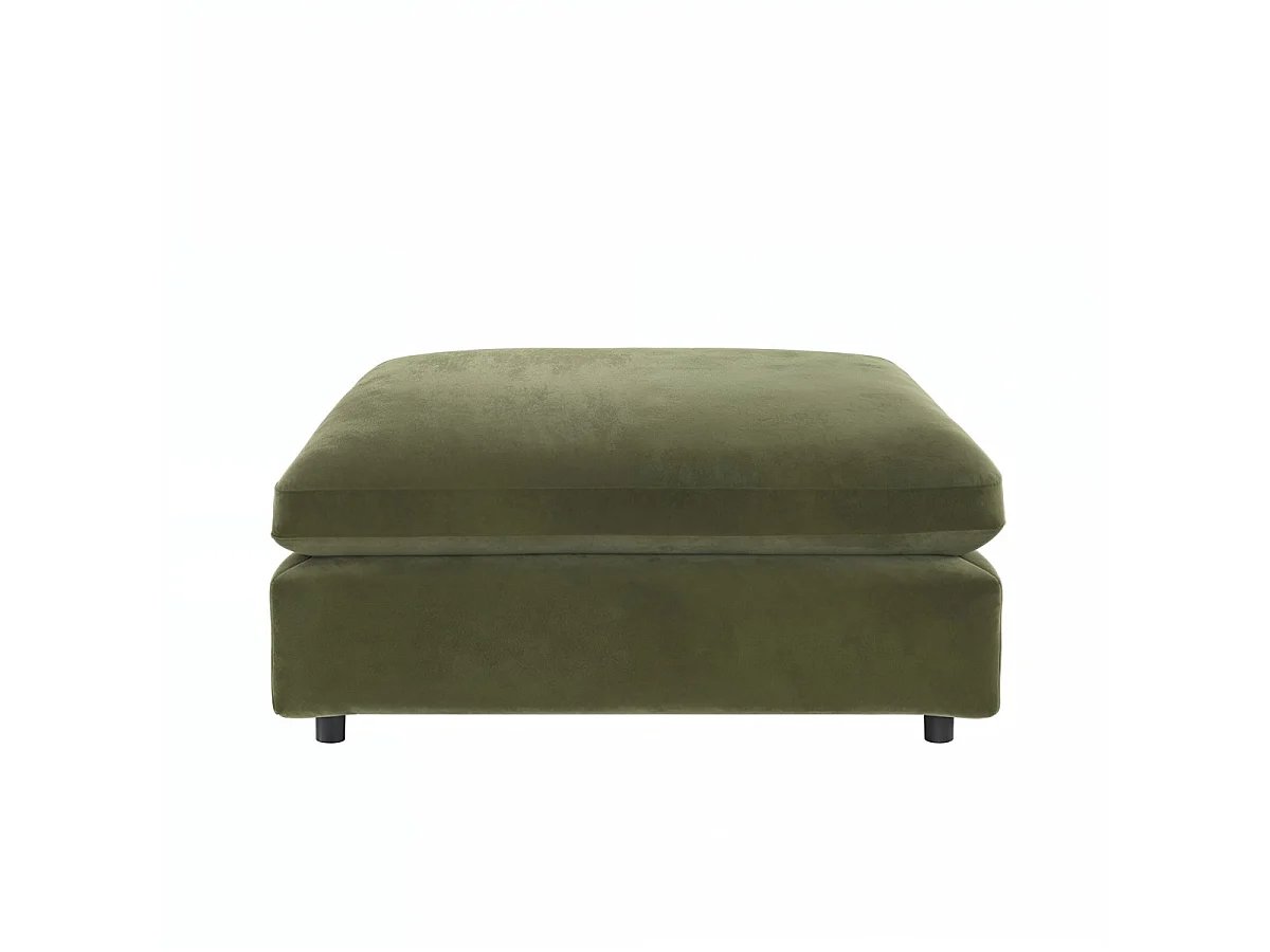 SOLACE+CO Asher Footstool Khaki Green Velvet