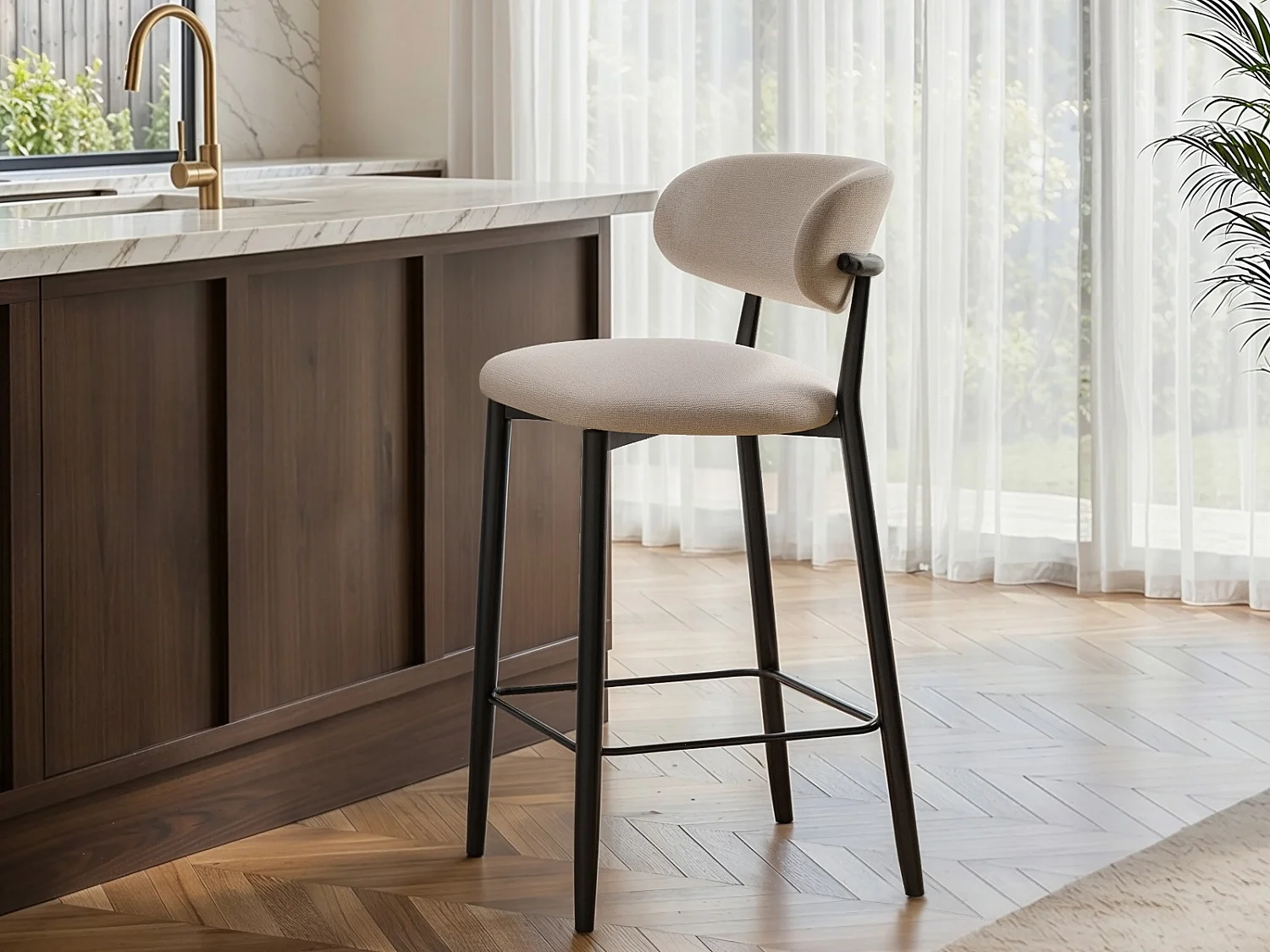 SOLACE+CO Cyra Barstools - Set of 2 - Beige