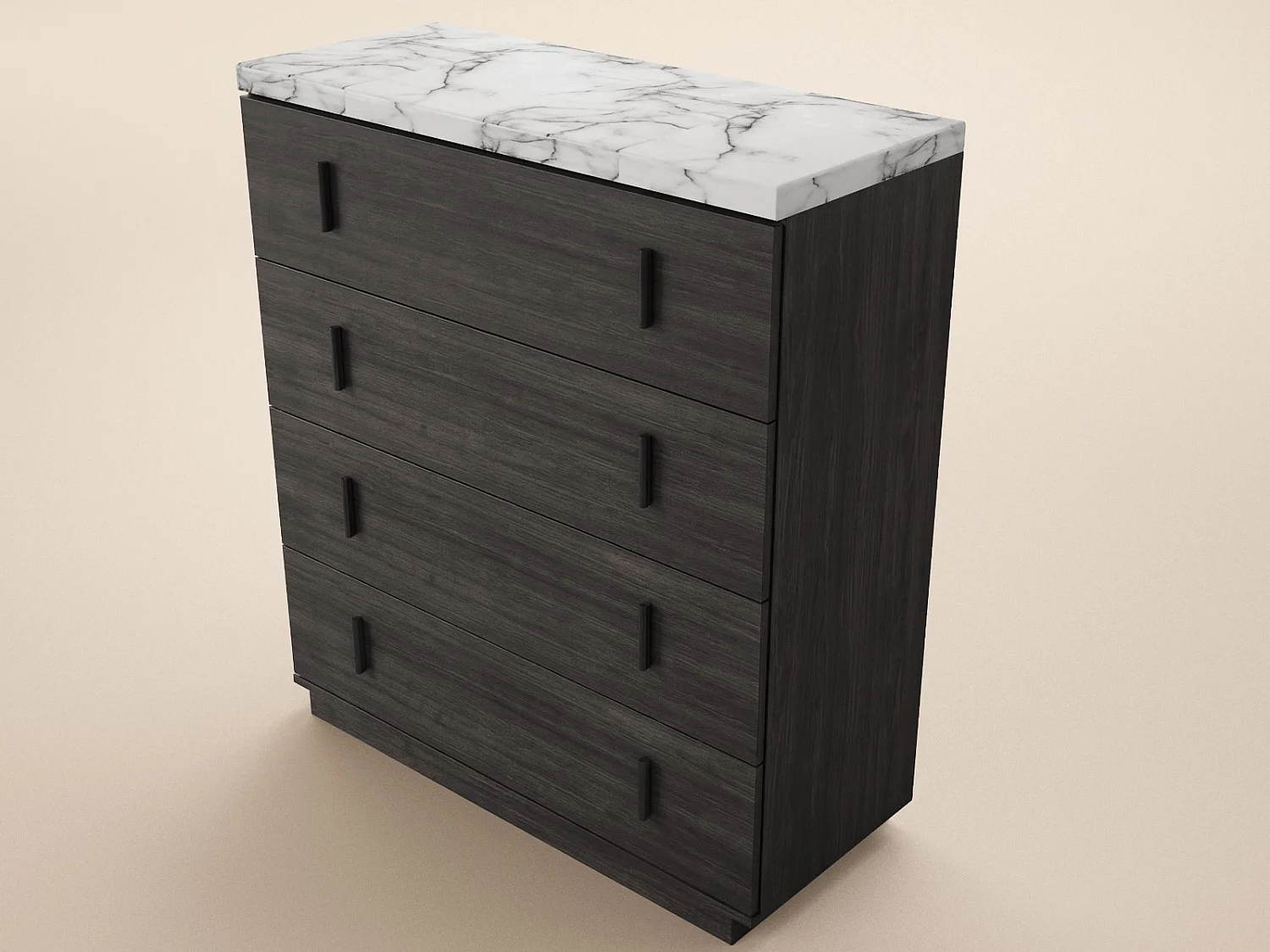 SOLACE+CO Marcel Chest of 4 Drawers Walnut