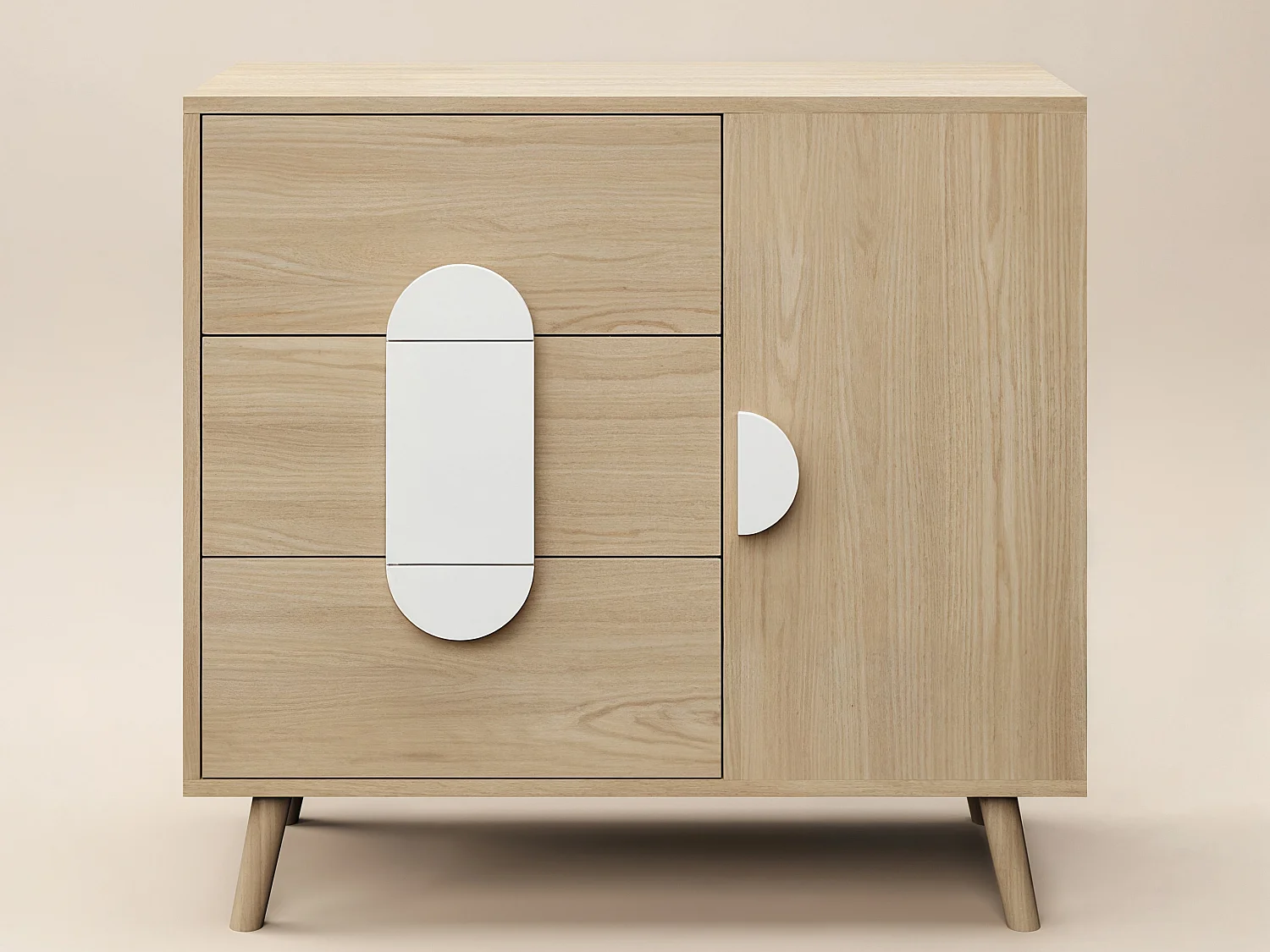 Flair Noah Chest of 3 Drawers Oak & White