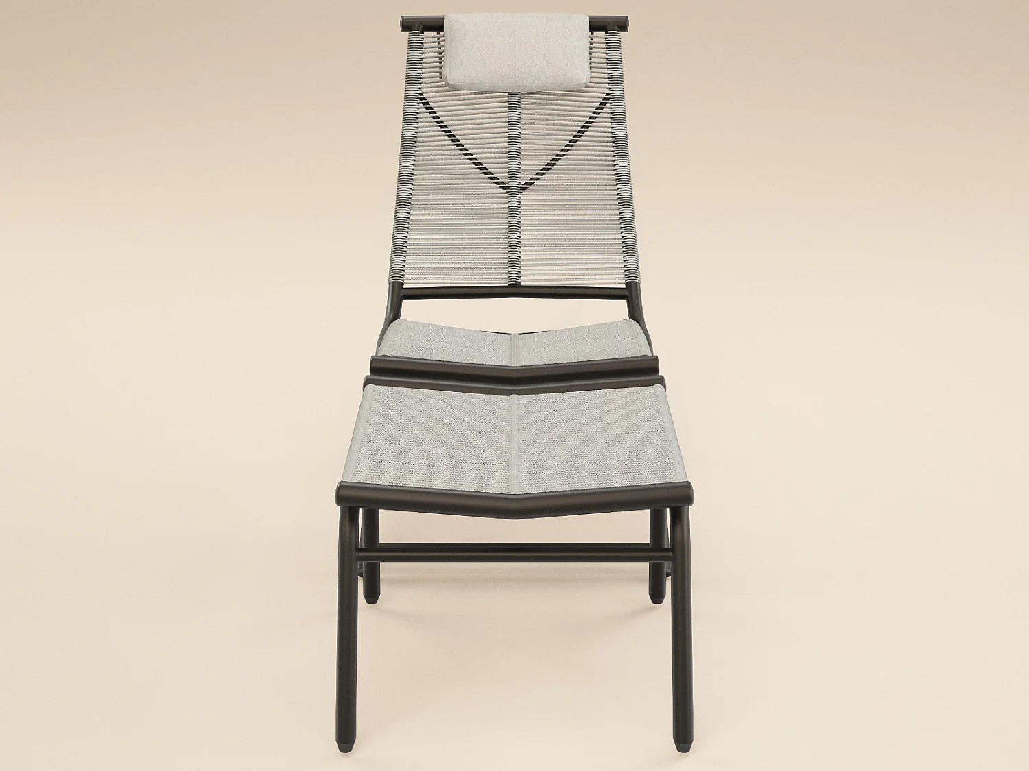 SOLACE+CO Esen Garden Lounge Chair with Footstool Brown