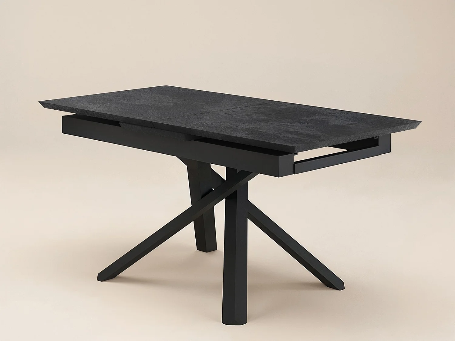 SOLACE+CO Lexi Rectangular Extendable Dining Table Black