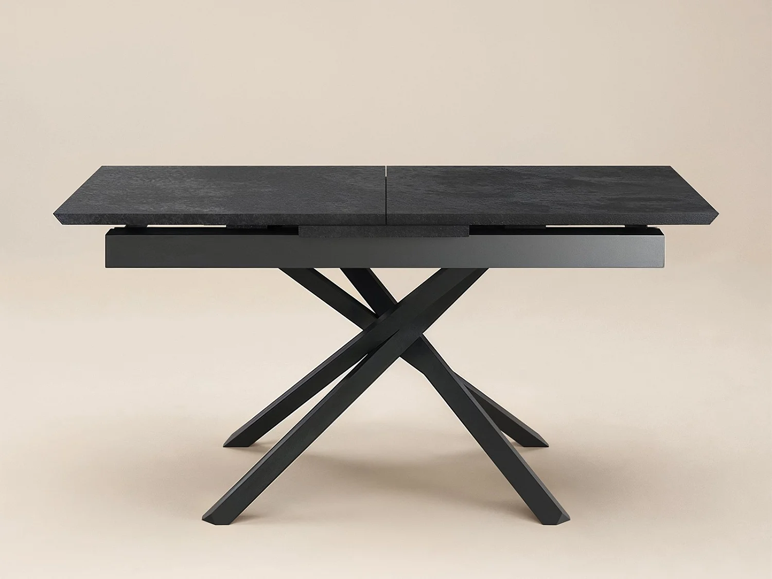 SOLACE+CO Lexi Rectangular Extendable Dining Table Black
