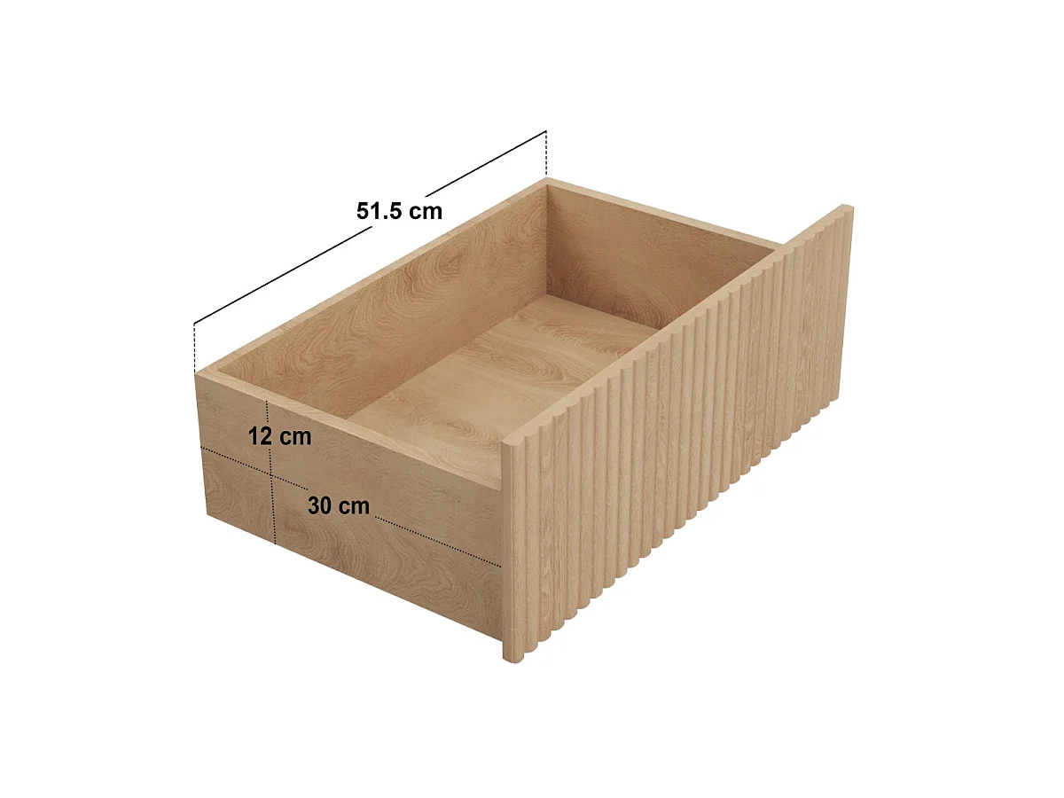 SOLACE+CO Velmor Ribbed Chest of 6 Drawers Oak