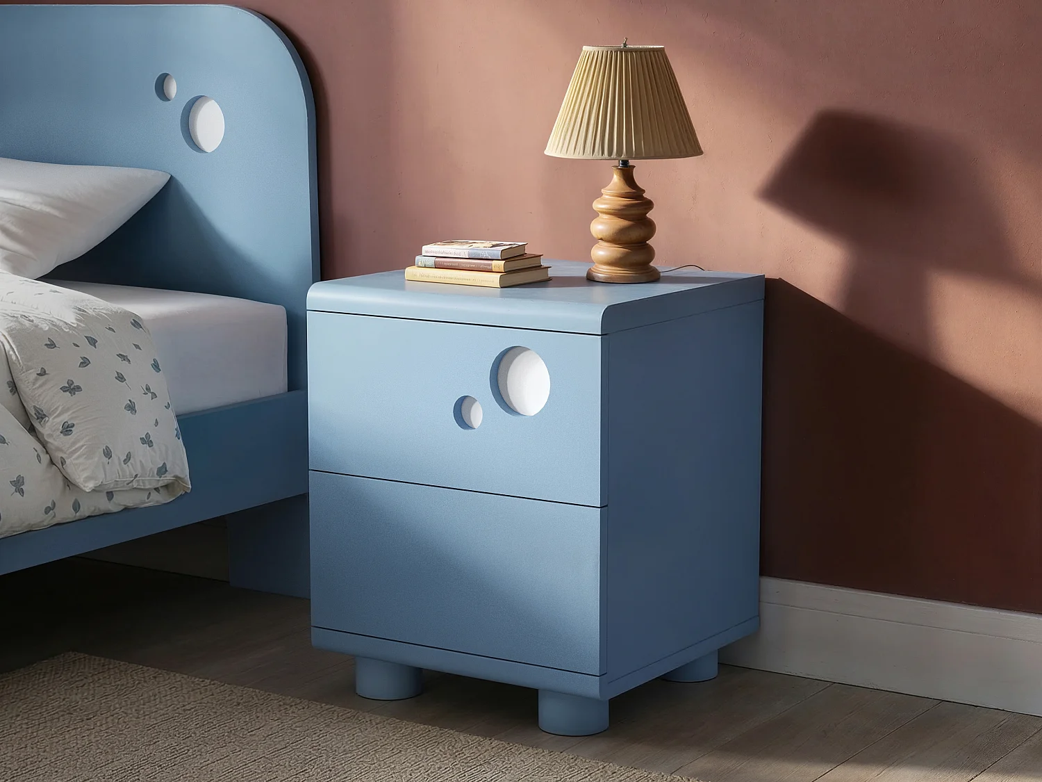 Flair Livana Bedside Table Blue
