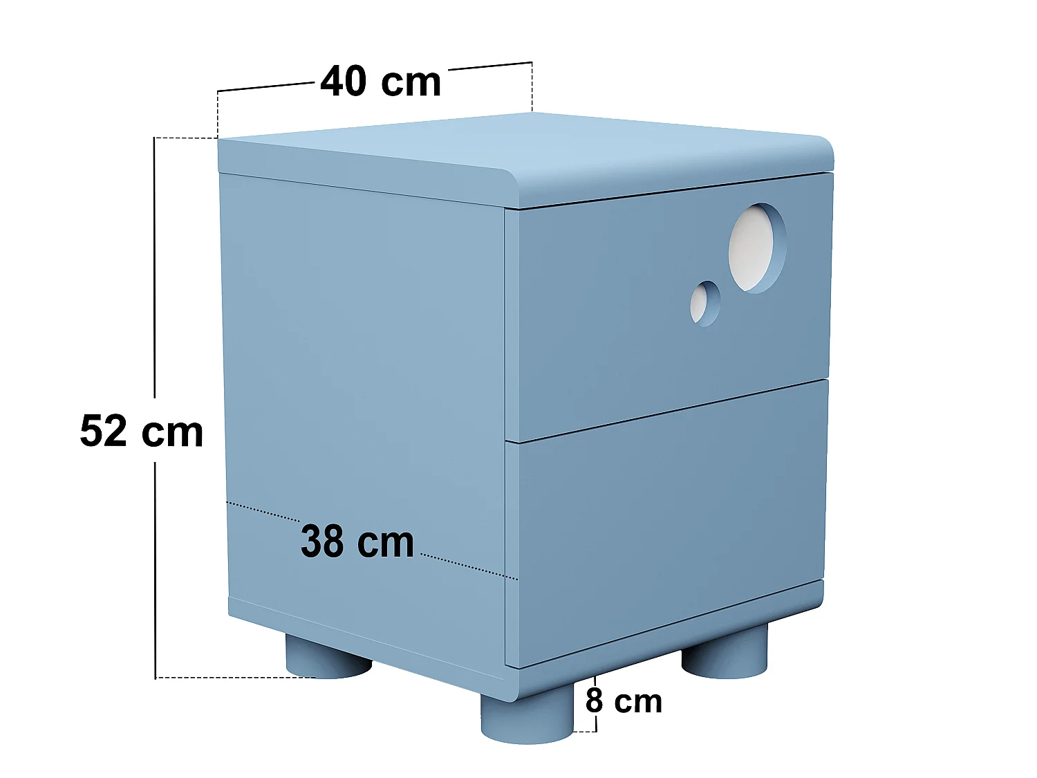 Flair Livana Bedside Table Blue