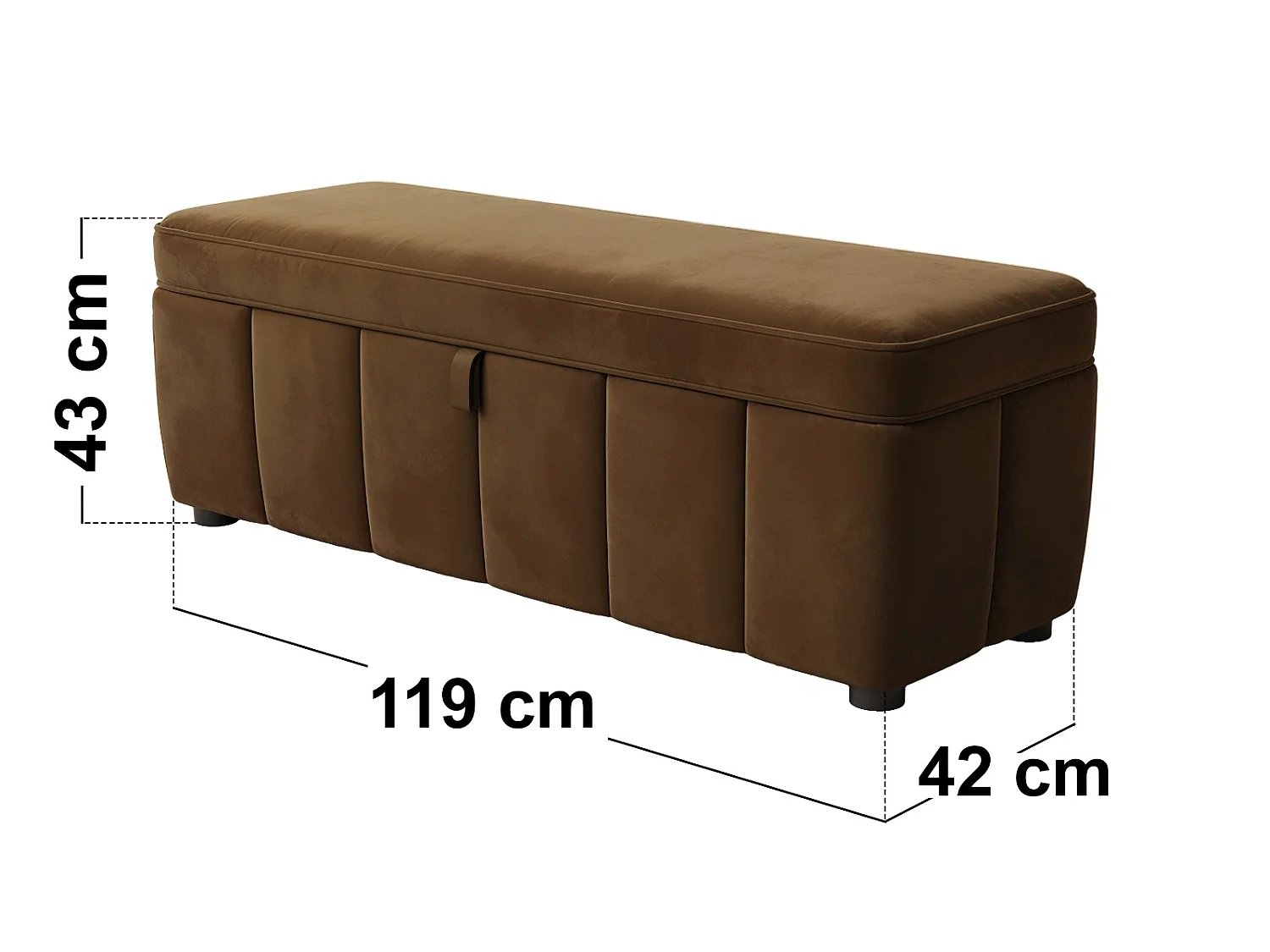 SOLACE+CO Emilie Brown Velvet Blanket Box
