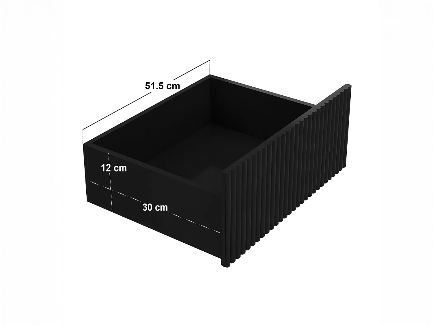 SOLACE+CO Velmor Ribbed Chest of 6 Drawers Black