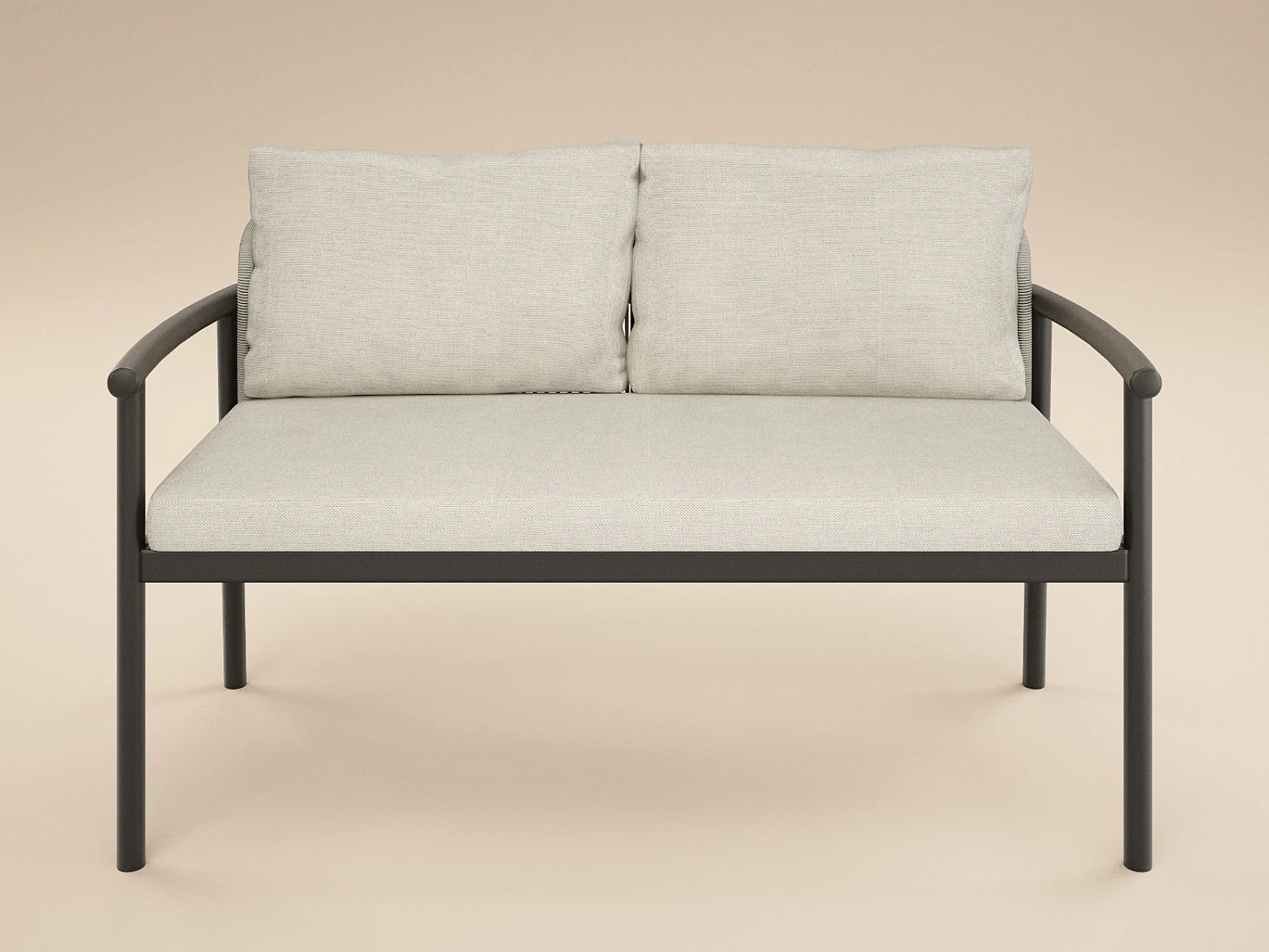SOLACE+CO Kyla 4 Piece Garden Sofa Set with Coffee Table Grey & Brown