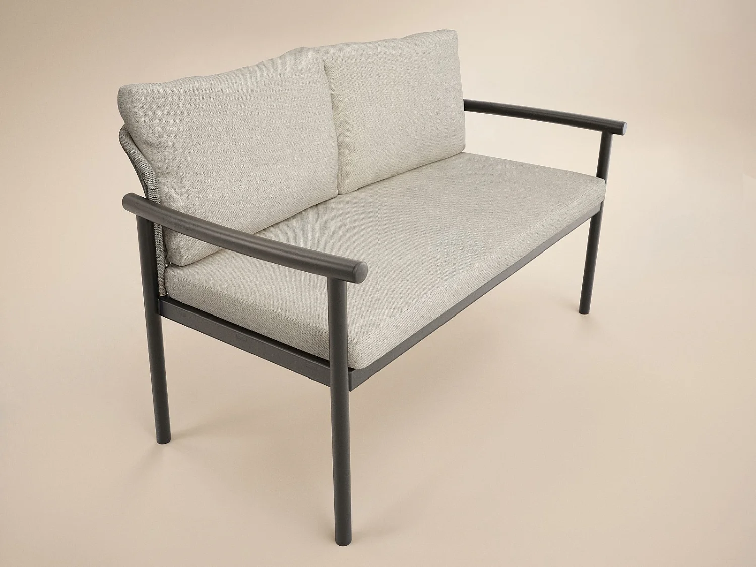 SOLACE+CO Kyla 4 Piece Garden Sofa Set with Coffee Table Grey & Brown