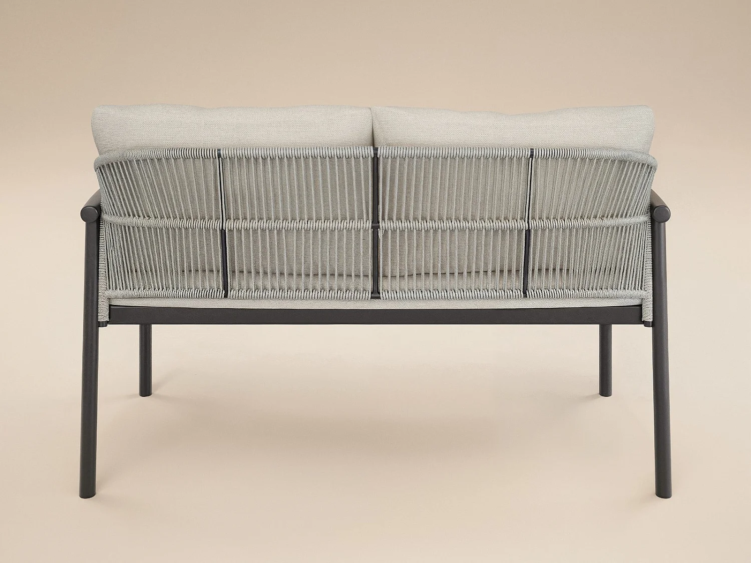 SOLACE+CO Kyla 4 Piece Garden Sofa Set with Coffee Table Grey & Brown