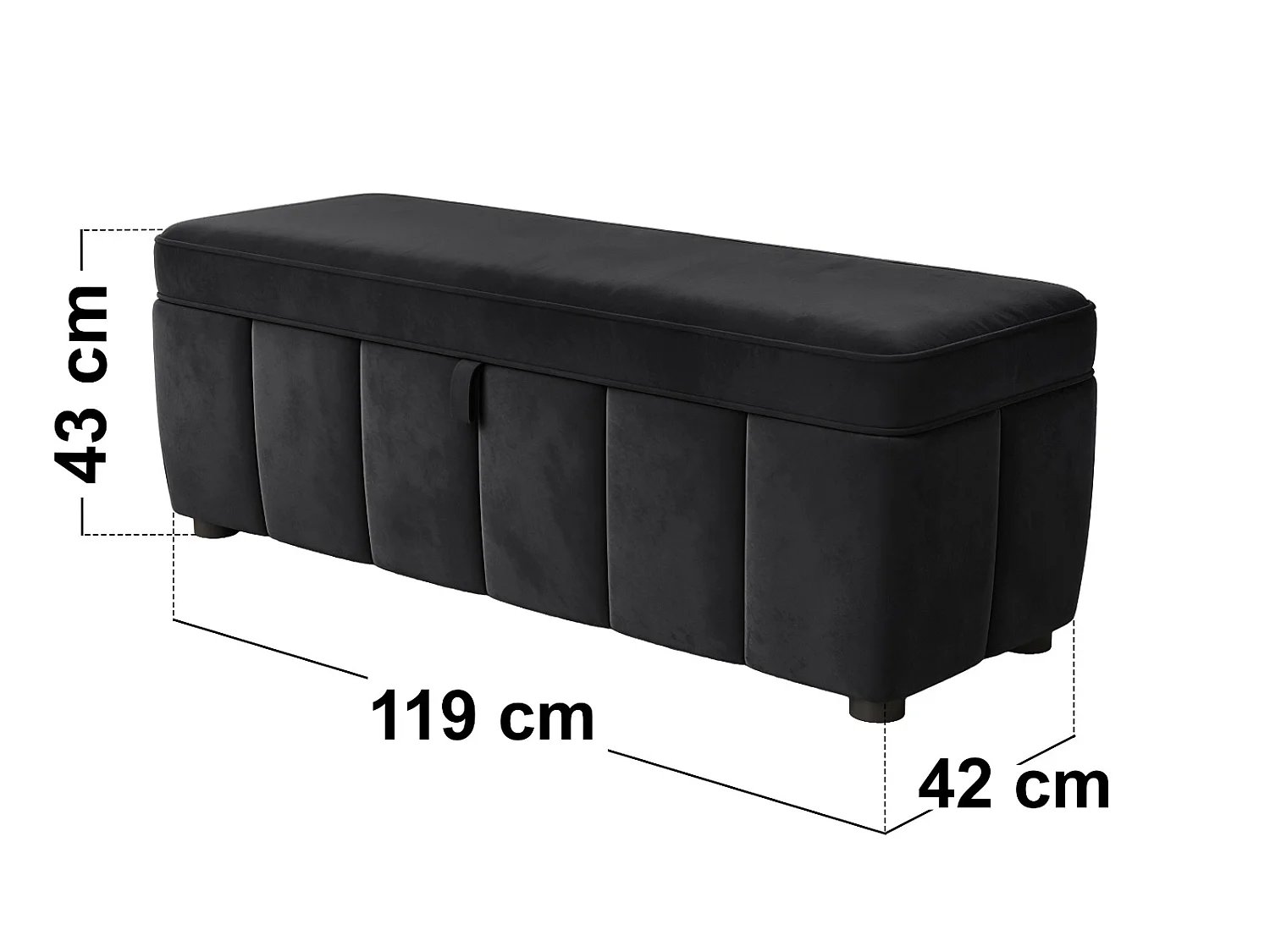 SOLACE+CO Emilie Black Velvet Blanket Box