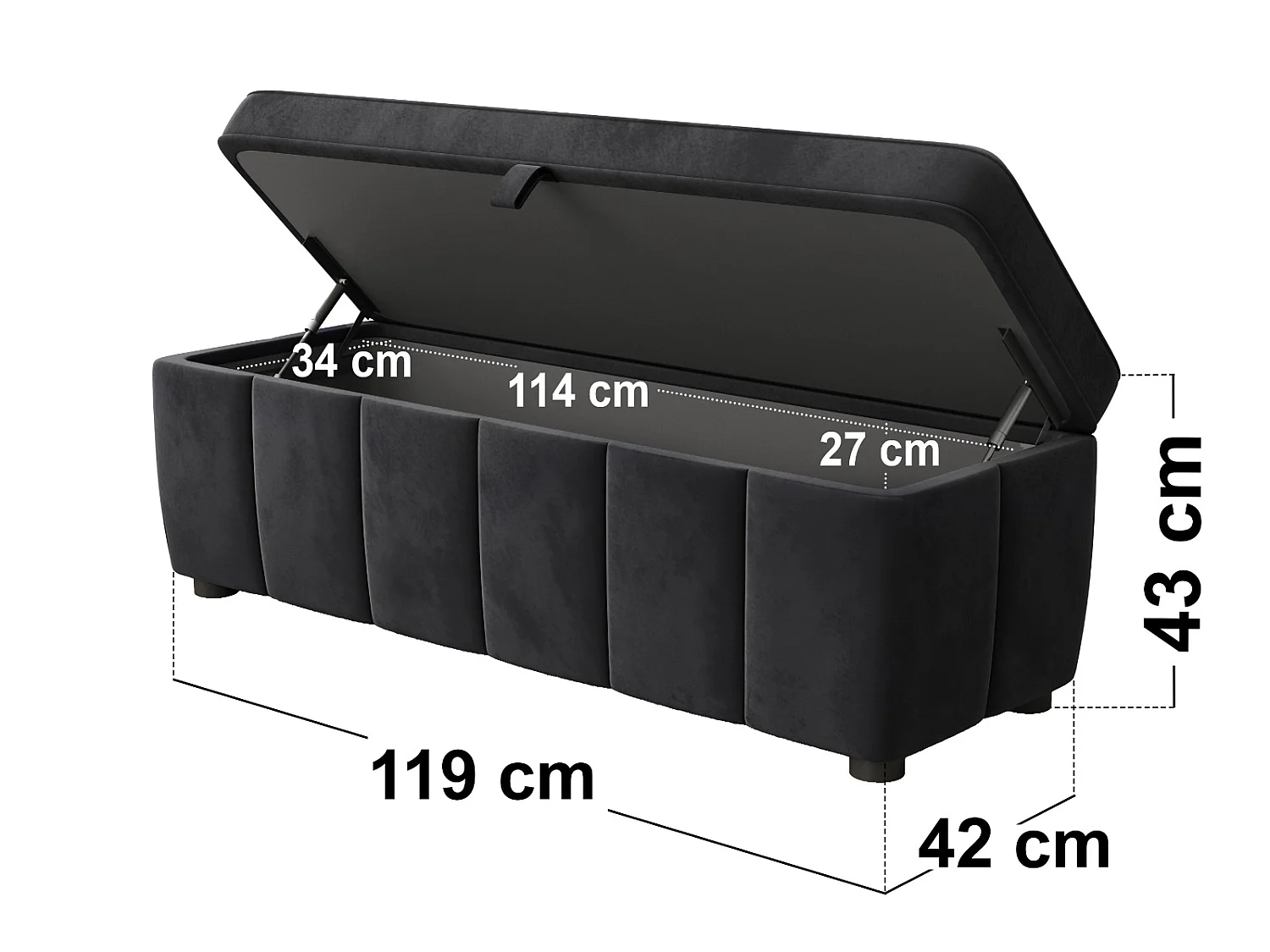 SOLACE+CO Emilie Black Velvet Blanket Box
