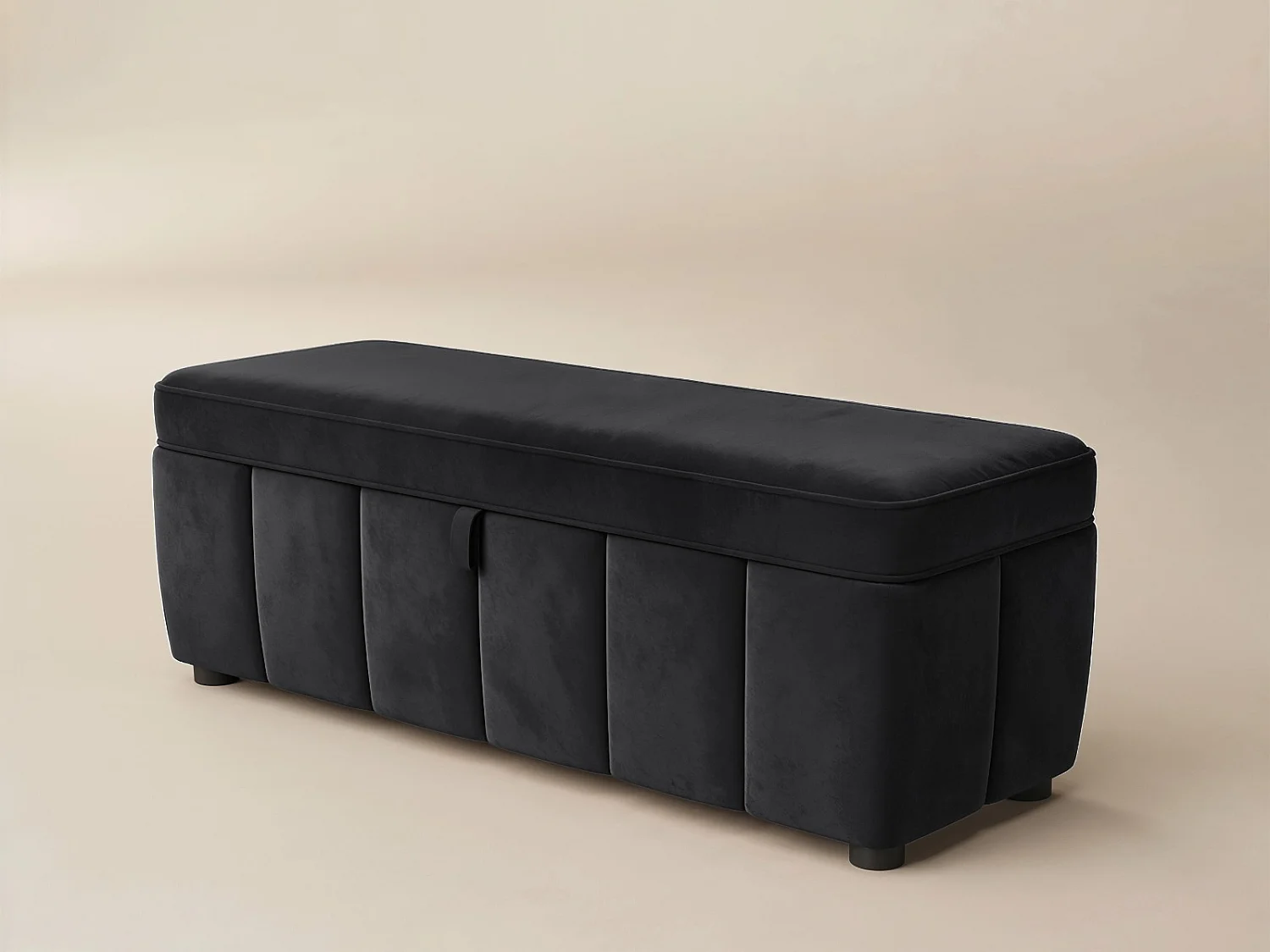 SOLACE+CO Emilie Black Velvet Blanket Box