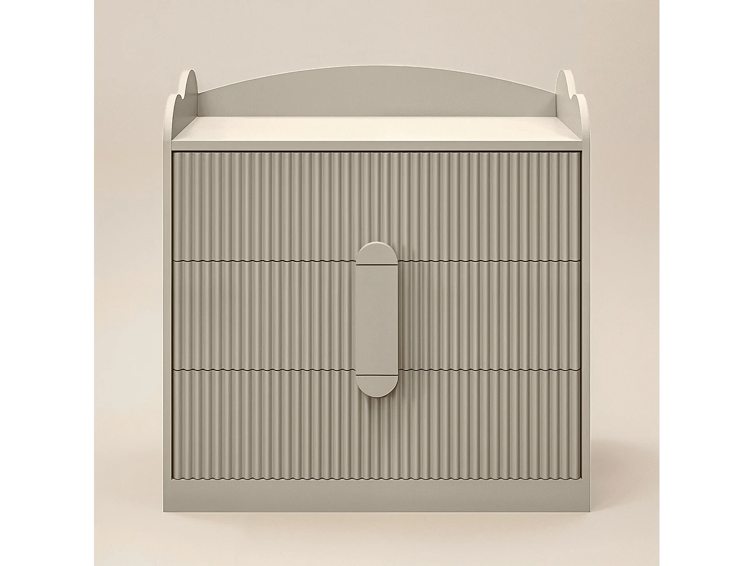 Flair Calista Ribbed Chest of 3 Drawers Taupe