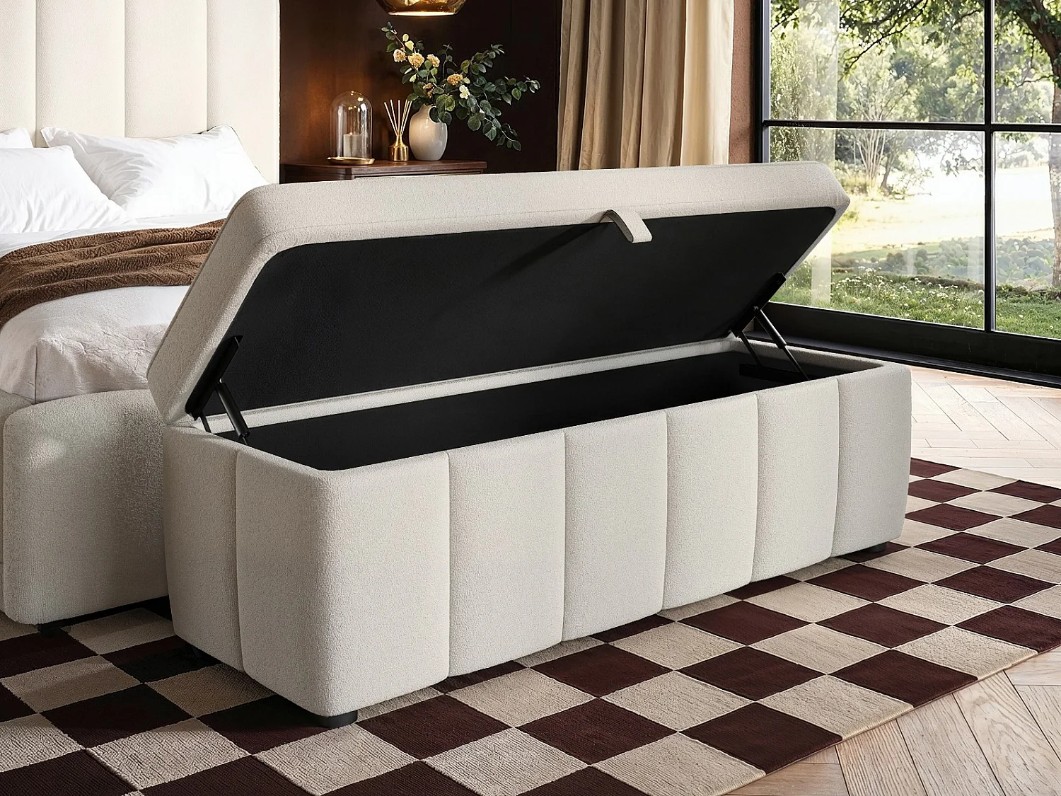 SOLACE+CO Emilie Cream Boucle Blanket Box