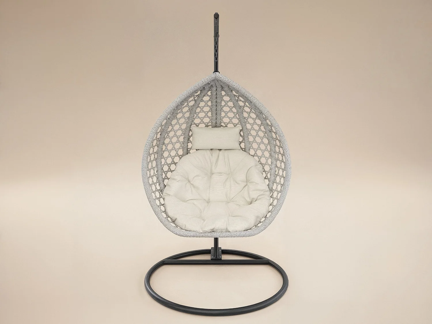 SOLACE+CO Lola Garden Swing Chair Grey Rattan