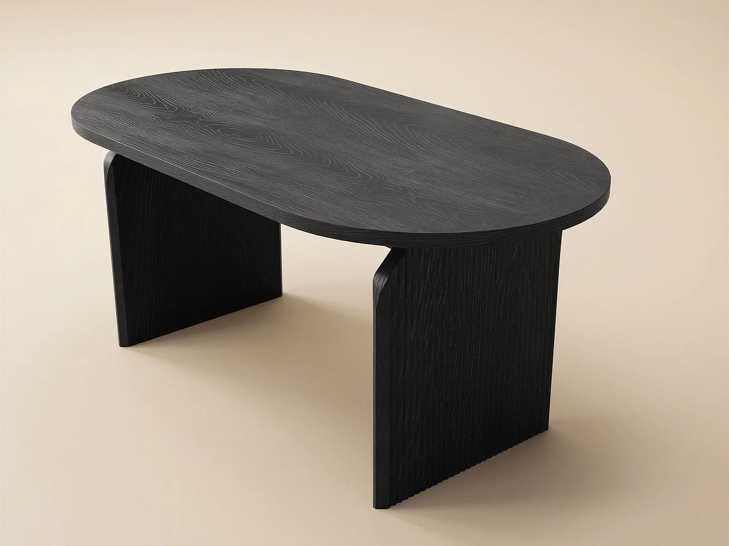SOLACE+CO Varm Ribbed Dining Table Black