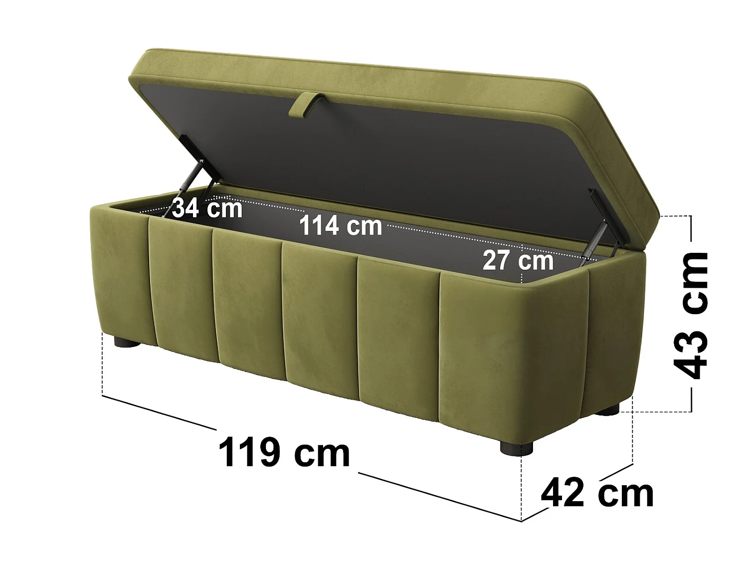 SOLACE+CO Emilie Green Velvet Blanket Box