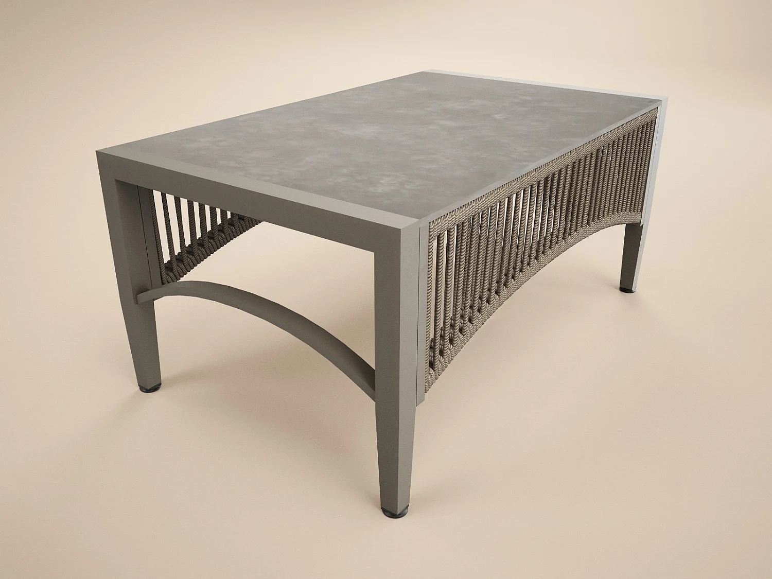 SOLACE+CO Dayton Corner Sofa & Coffee Table Garden Set Beige
