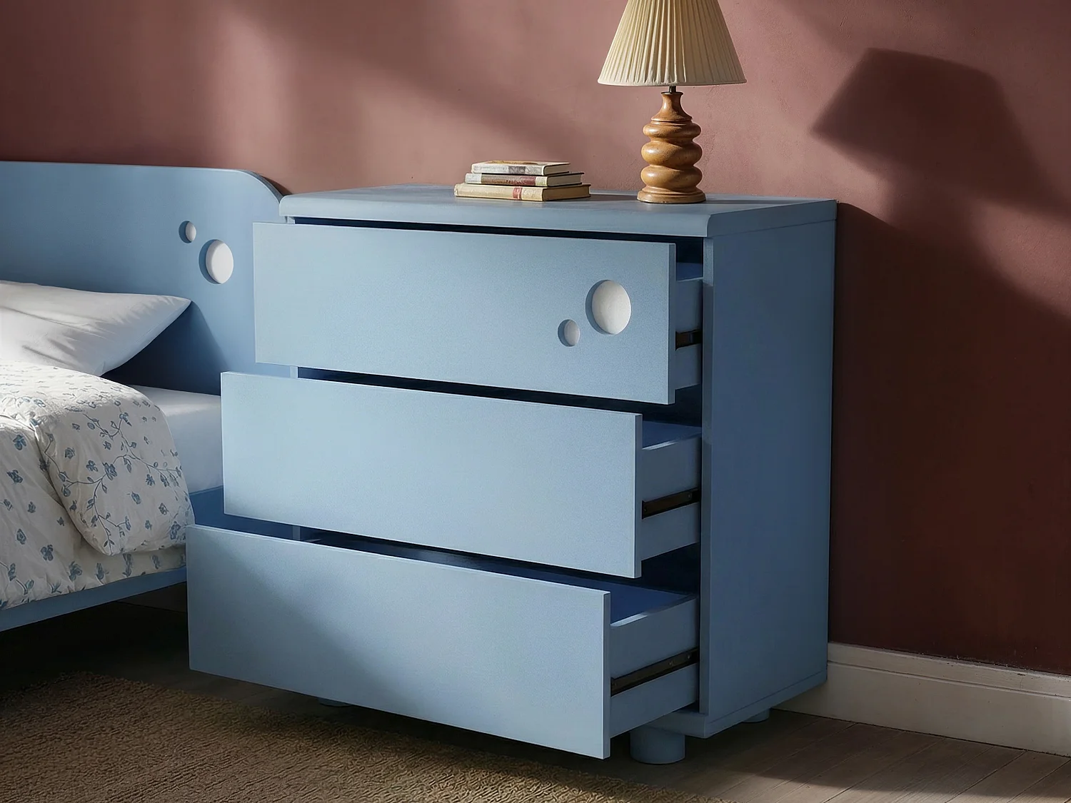 Flair Livana 3 Drawer Chest Blue