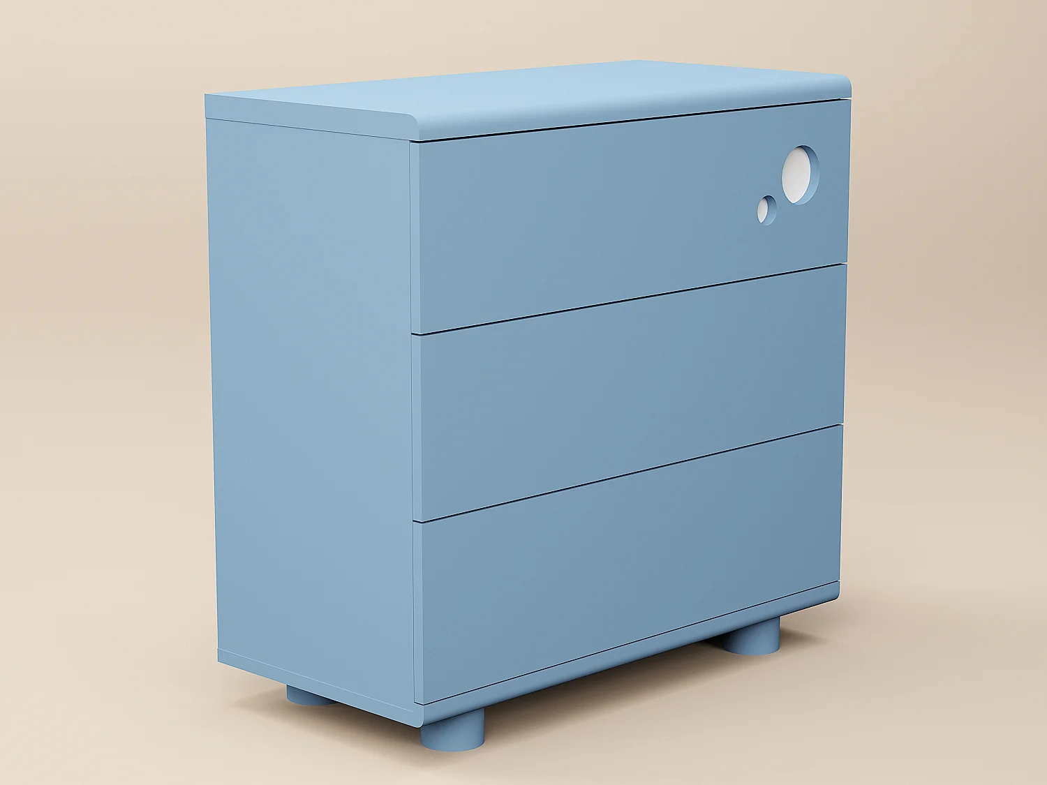 Flair Livana 3 Drawer Chest Blue