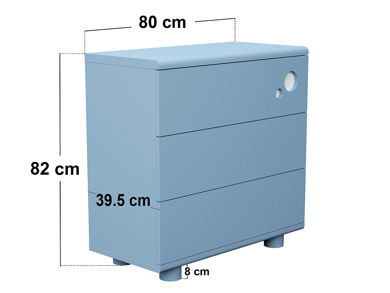 Flair Livana 3 Drawer Chest Blue