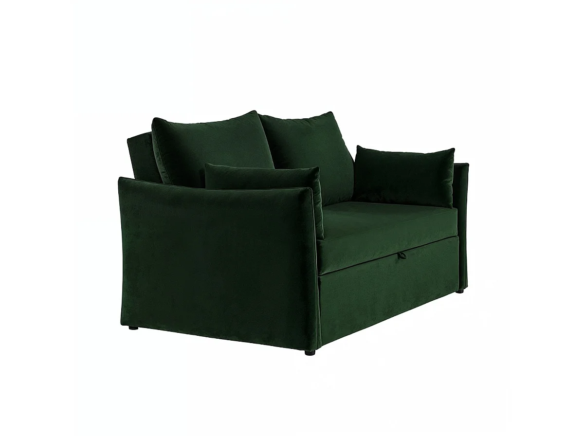 SOLACE+CO Skyler 2 Seater Sofa Bed Bottle Green Velvet