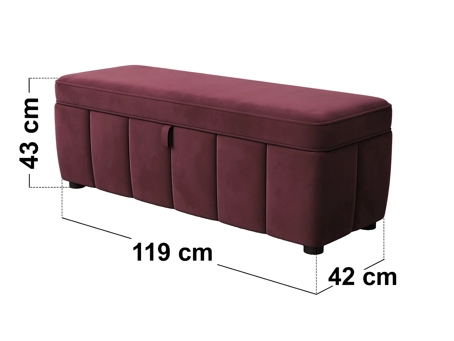 SOLACE+CO Emilie Burgundy Velvet Blanket Box