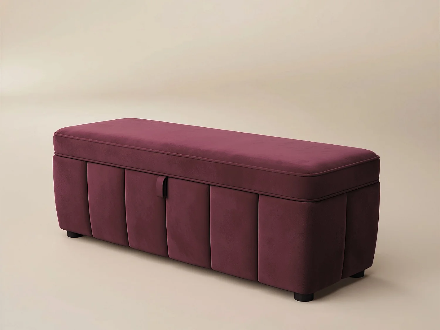 SOLACE+CO Emilie Burgundy Velvet Blanket Box