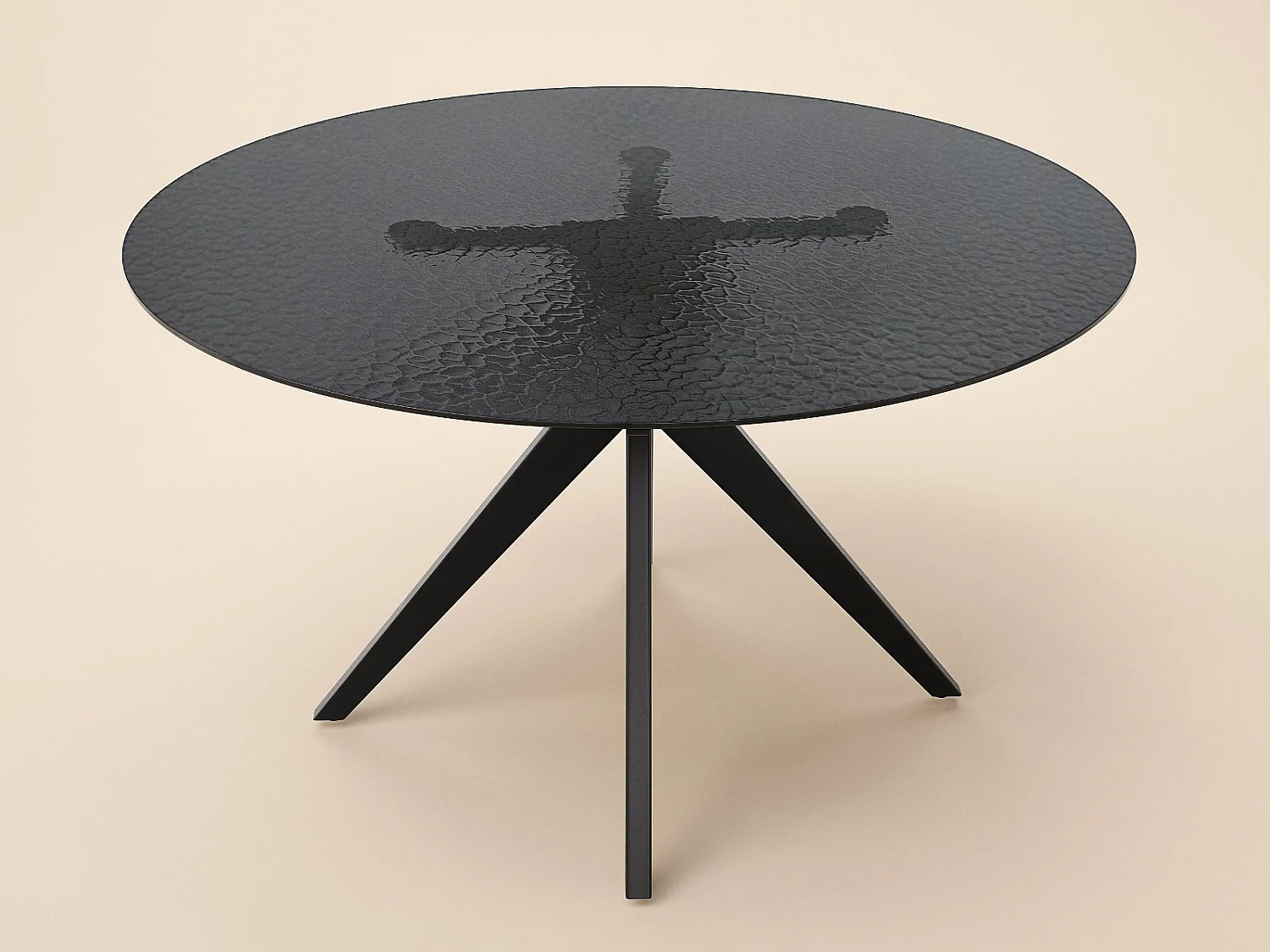 SOLACE+CO Emil Glass Dining Table Round Black