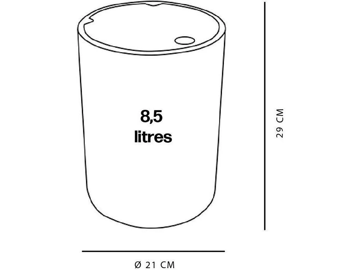 Poubelle de salle de bain UTILITY 8,5 L avec couvercle poussoir, Ø21 x H29 cm, vert