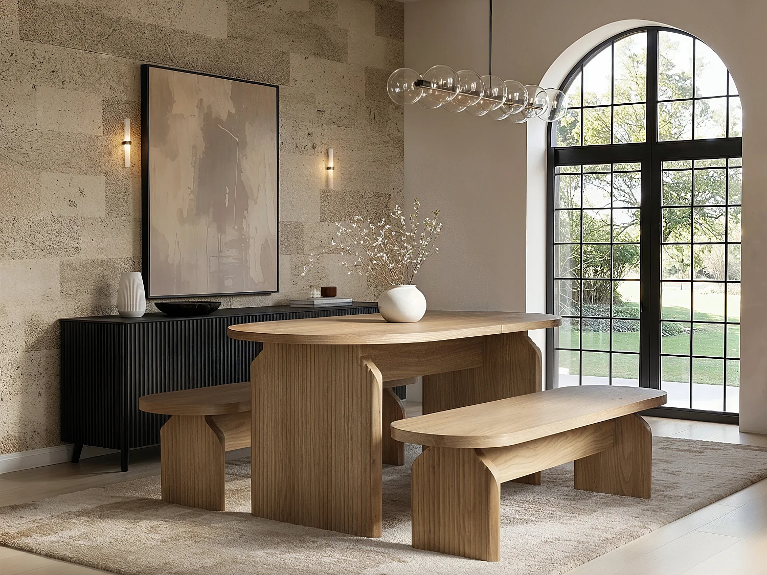 SOLACE+CO Varm Wood Effect Extendable Dining Table