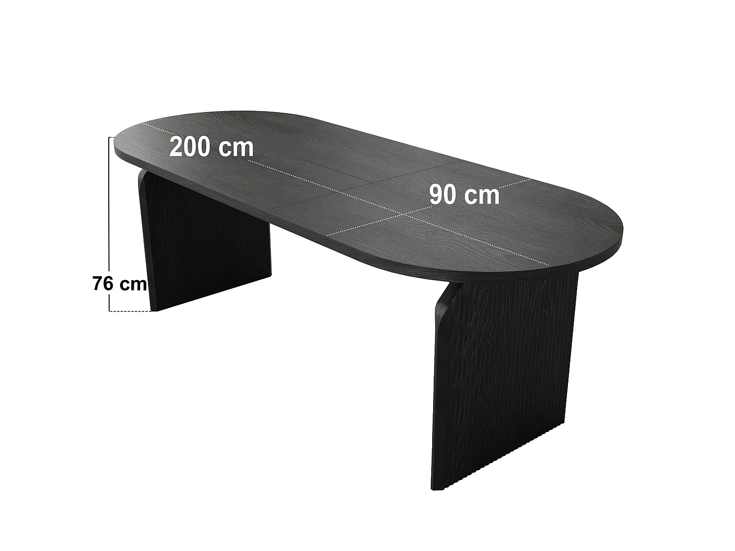 SOLACE+CO Varm Black Wood Effect Extendable Dining Table