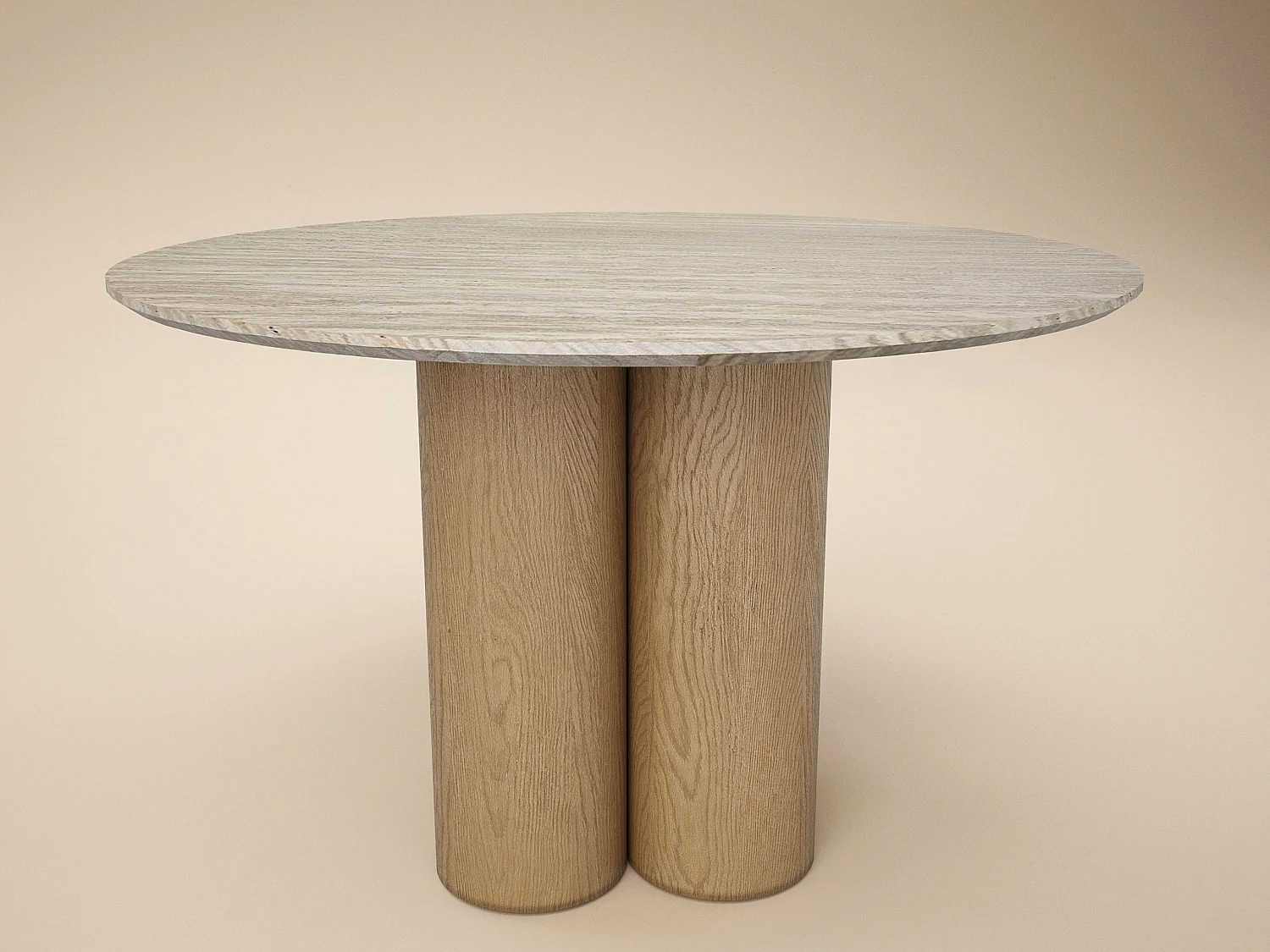 SOLACE+CO Deko Sintered Stone Round Dining Table Oak
