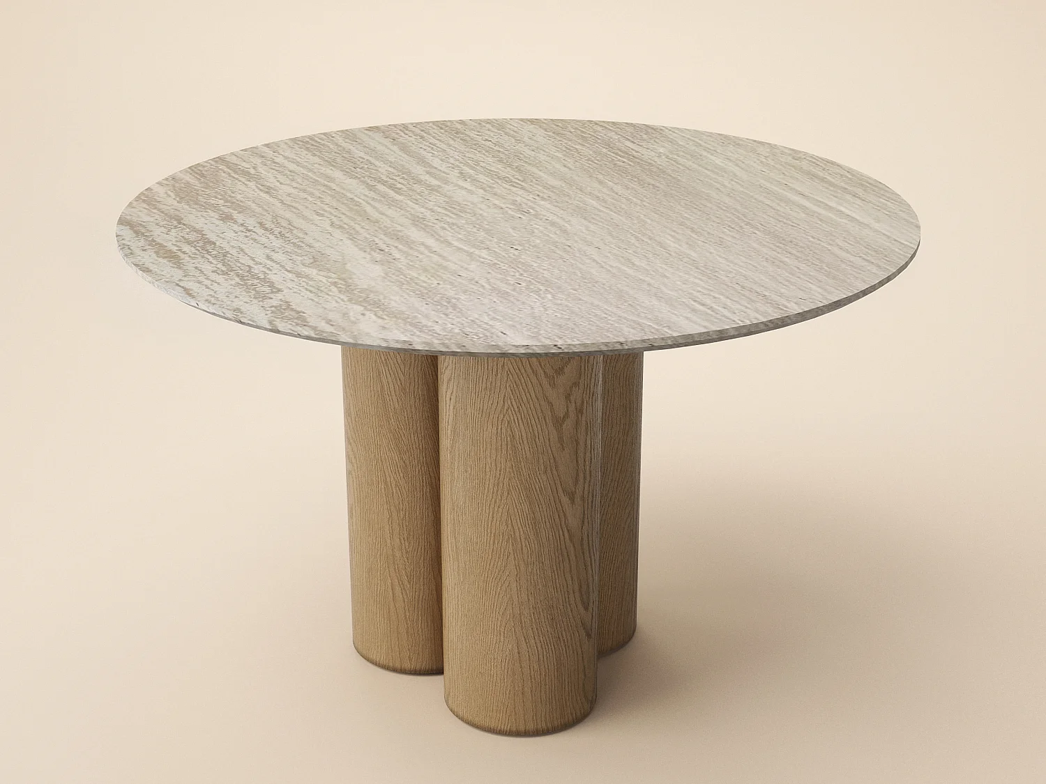SOLACE+CO Deko Sintered Stone Round Dining Table Oak